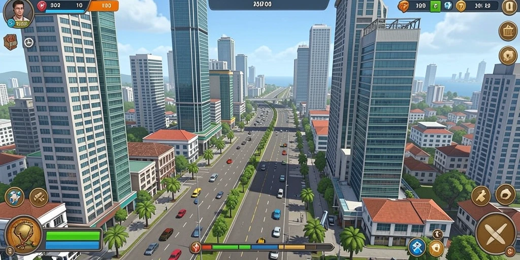 katakwin - Pemandangan level yang penuh warna dan detail.